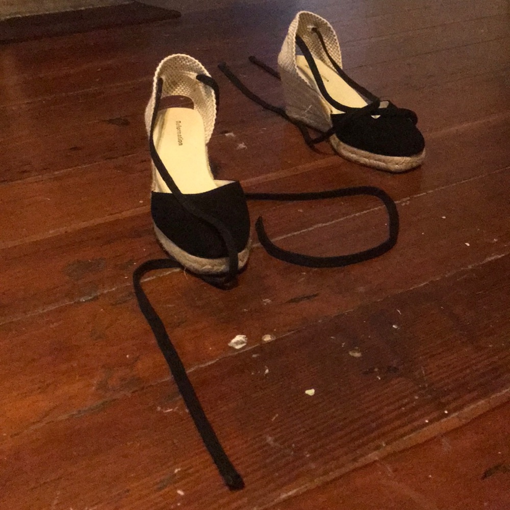 REFORMATION LACE UP ESPADRILLE WEDGES